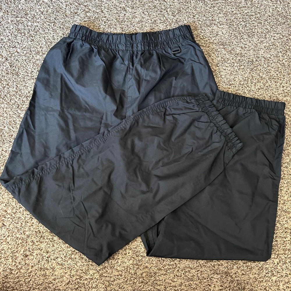 Sportina d'Italia VTG Ski Snowboard Pants Women 14 Black Nylon Joggers Retro 90s
